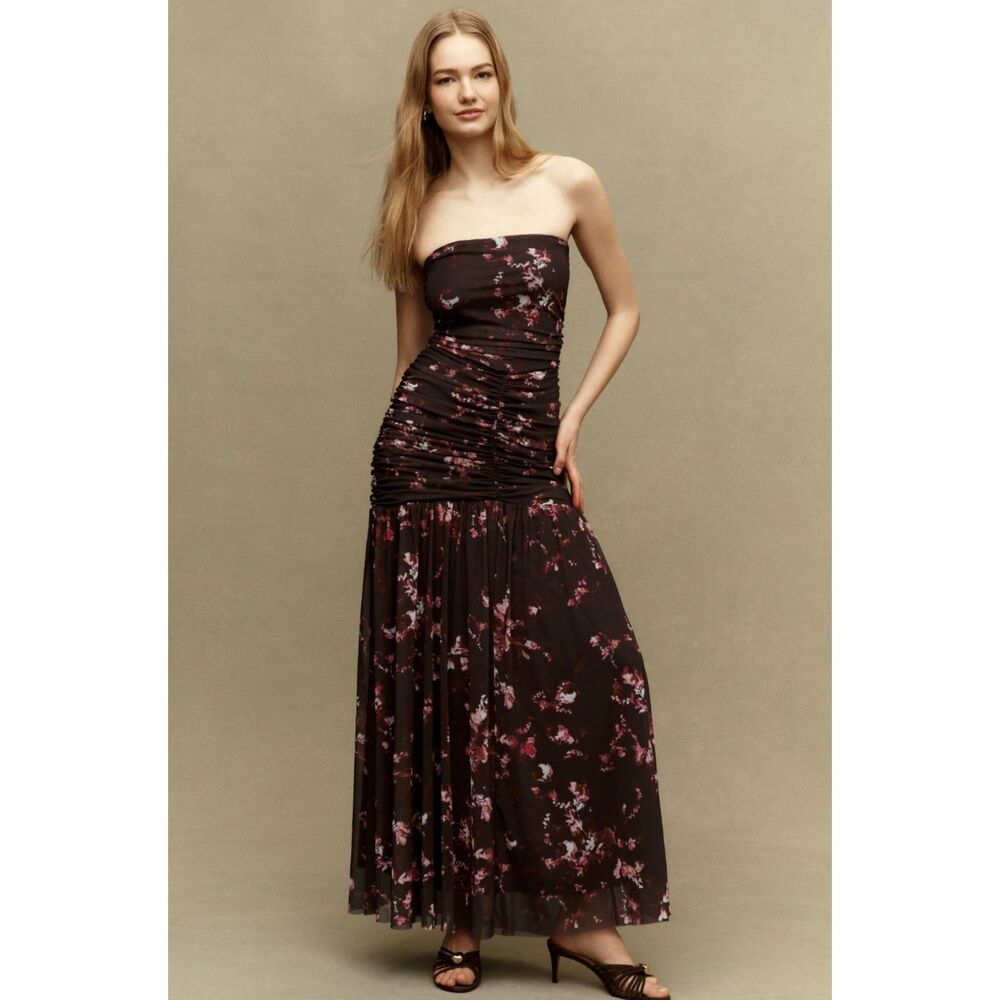 BHLDN Kaia Off-Shoulder Stretch Mesh Maxi Dress